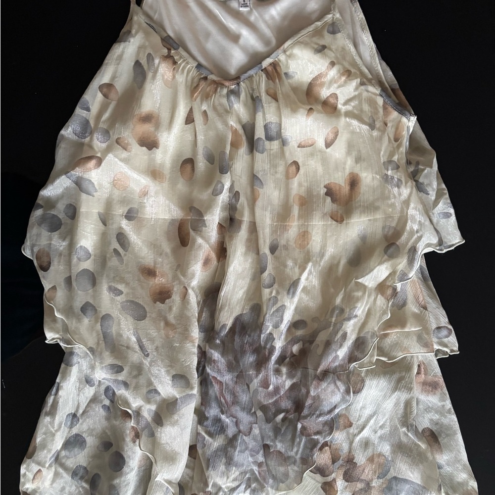 Flowy Layered Dress with Abstract Print